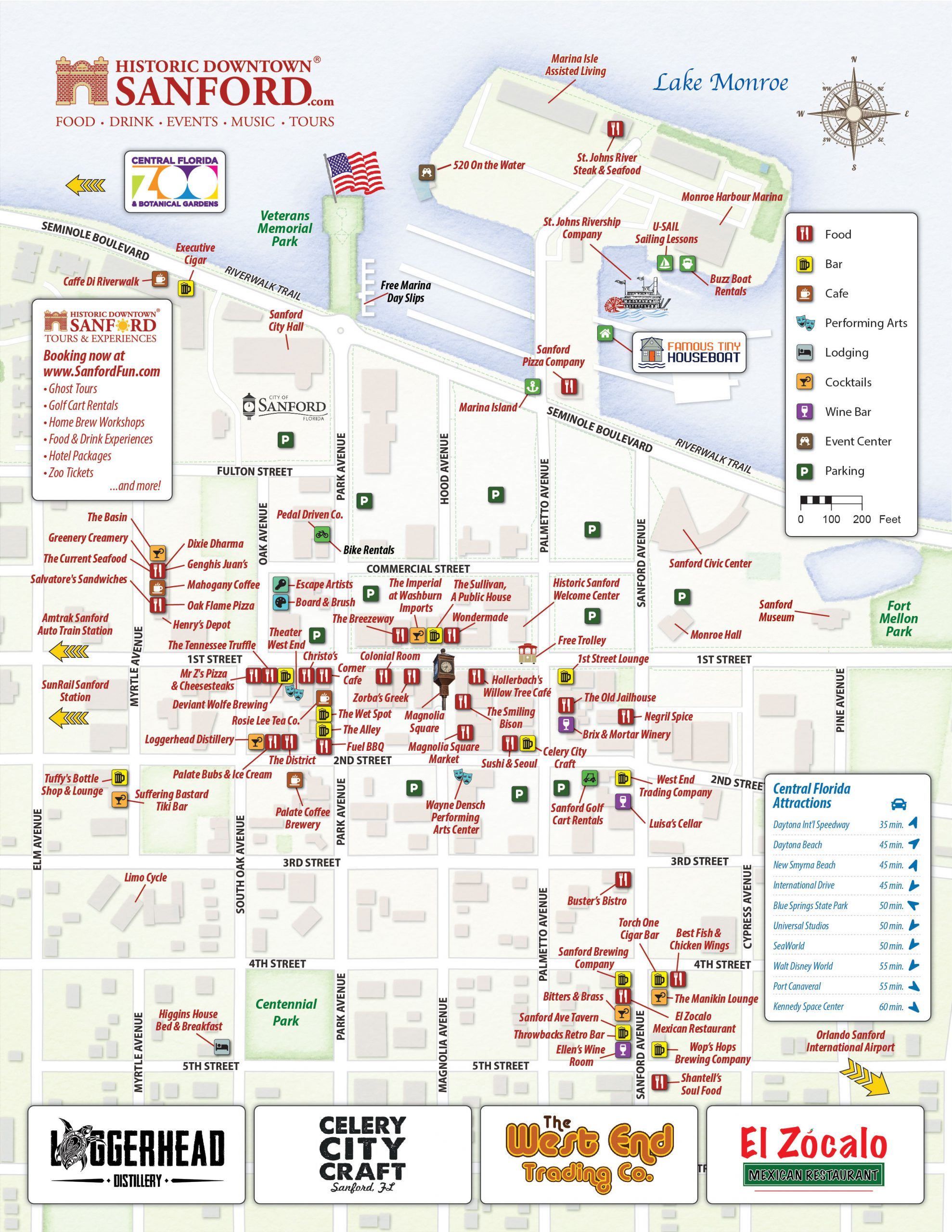 map of historic downtown sanford